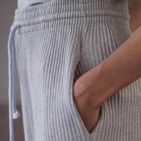 Baserange Rib Sweaptants in Grey Melange - Picture 5 of 13